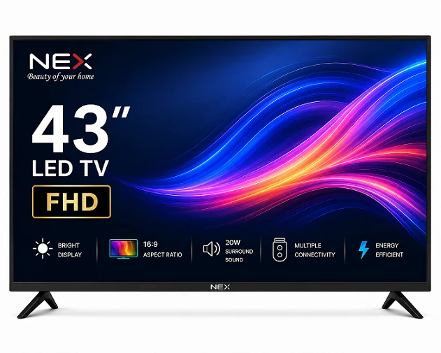 NEXO7-109 cm (43 inches) Full HD Smart LED TV 43 With Black (Frameless Edition)