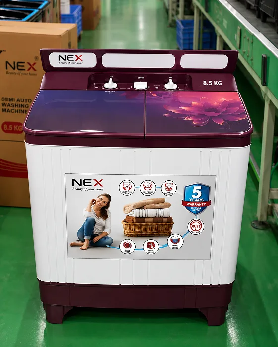 NEX04 7.5 kg Semi-Automatic Top Load Washing Machine With Magic Filter (Aqua Wash, MAROON)