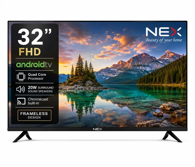 NEX04-32SFLBTVR 80 cm (32 inch) Frameless Series FHD Android  1 RAM/8ROM (Black)