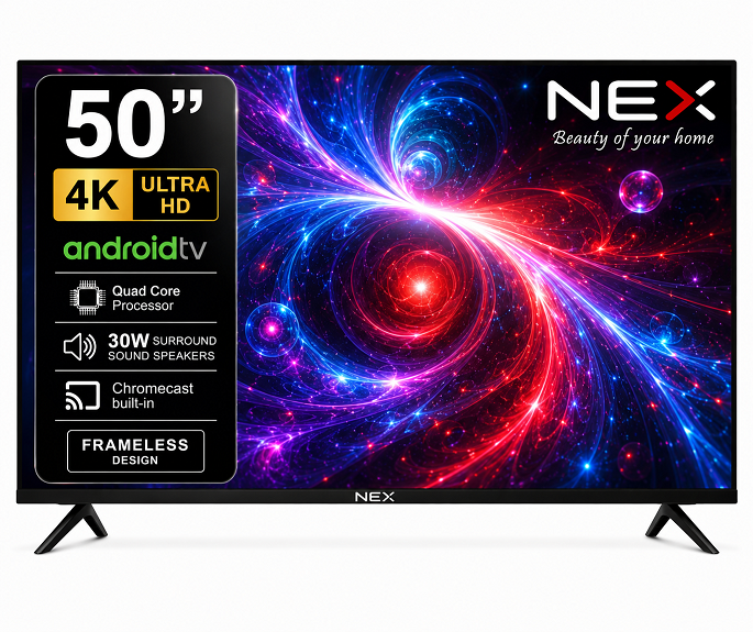 NEX14-127 cm (50 inches) 4K UHD QLED Smart LED TV (WebOS) Frameless Series FS50GATV (Black)