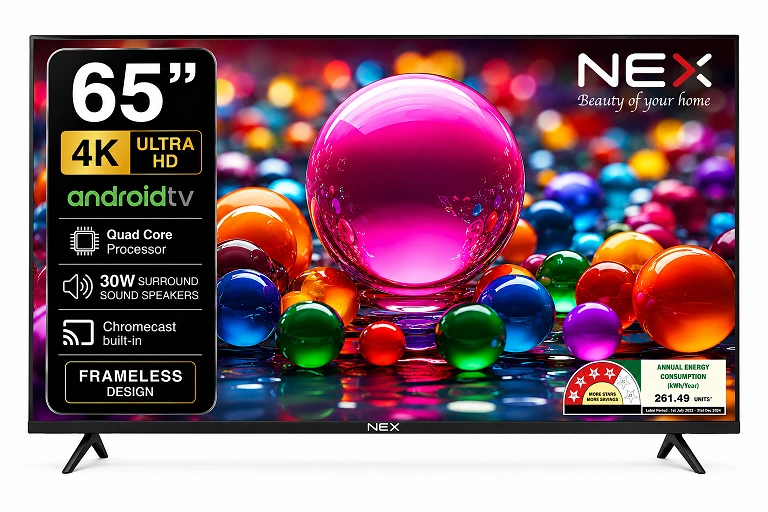 NEX10-165 cm (65 inches) 4K Ultra HD Smart Android LED TV 65VS | Built-in Google Voice Assistant