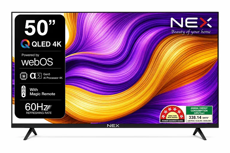 NEX14-127 cm (50 inches) 4K UHD QLED Smart LED TV (WebOS) Frameless Series FS50GATV (Black)