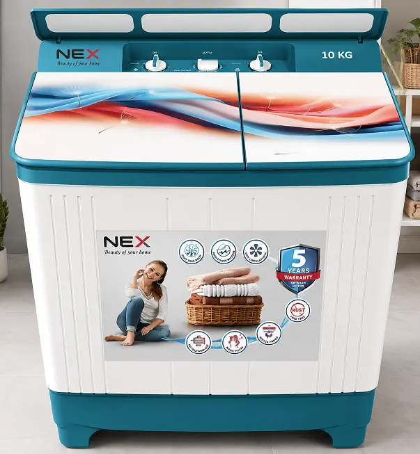 NEX02 9.5 kg Semi-Automatic Top Load Washing Machine With Magic Filter (Aqua Wash, MAROON)
